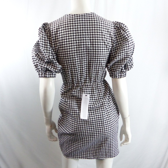 TOPSHOP 9-9 Gingham Tulip Minidress In Monochrome SIZE US 2 BLACK WHITE - Picture 6 of 9